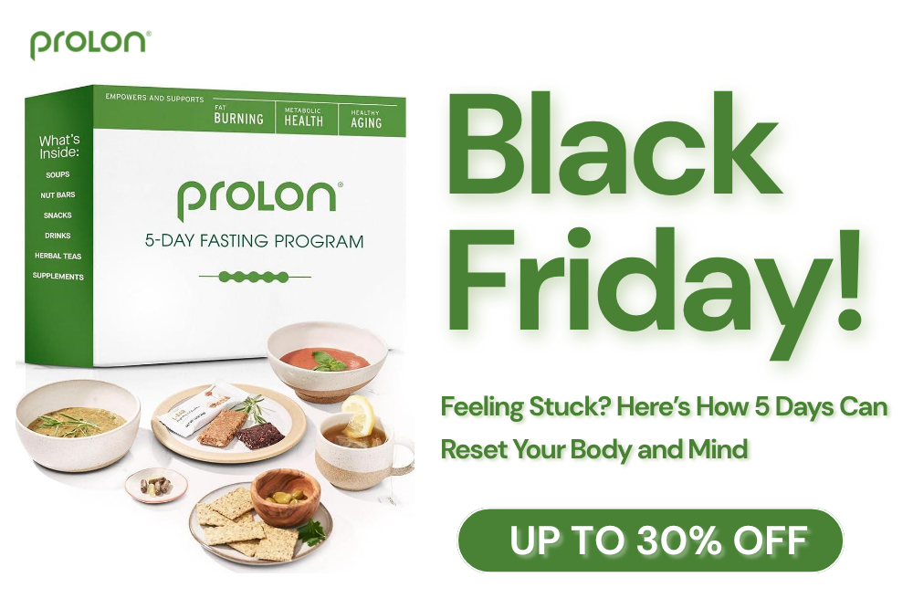 ProLon fasting mimicking diet products including 5-day kit, 1-day reset, and nutrition bars designed to support fasting, fat loss, and cellular renewal.